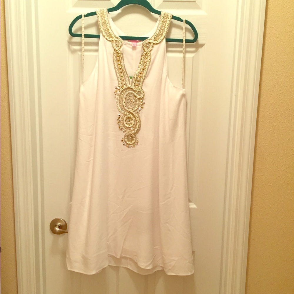 EUC Lilly Pulitzer Soft Valli Shift White Gold